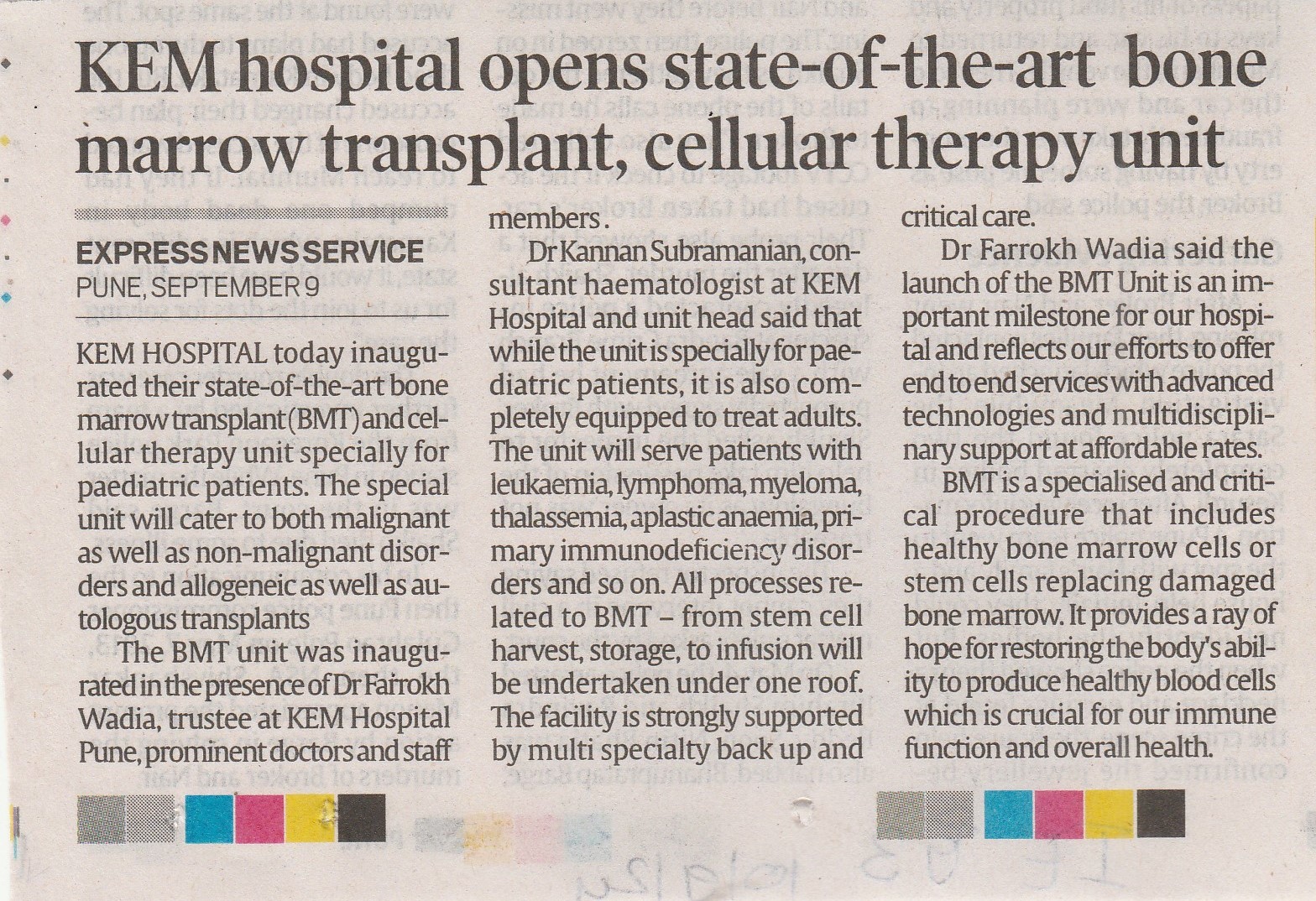 Inauguration of BMT Unit 
